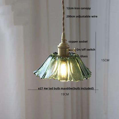 Artfan Amber Flower Glass LED Pendant Lights for Home Decor