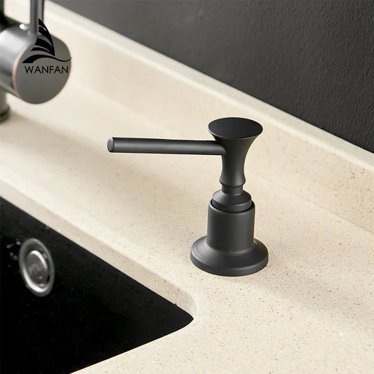 Artfan 400ML Black Kitchen Liquid Soap Dispenser - Sink Replacement Bottle
