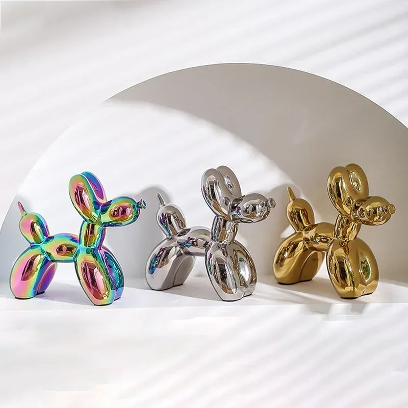 Artfan Abstract Ceramic Balloon Dog Sculpture for Home Office Decor-Gift-Quality Study Room Statue