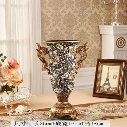 Artfan Resin Vase Dried Flowers Arrangement for Living Room Decor