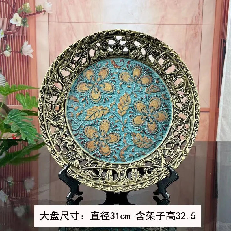 Artfan Resin Vase Dried Flowers Arrangement for Living Room Decor