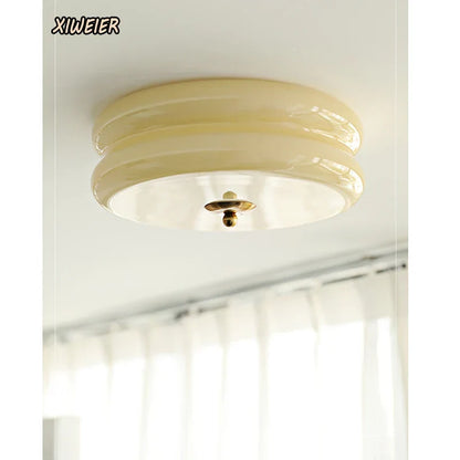 Artfan Cream Medieval Glass Ceiling Lamp for Living Room, Dining Room, Bedroom & Study