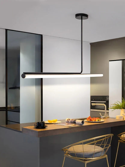 Artfan lighting Black LED Chandelier: Modern Dimmable Pendant Lights for Dining Room & Kitchen.