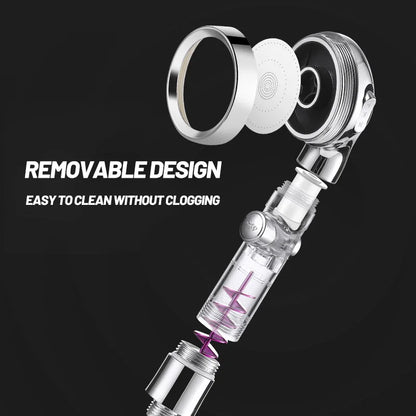 Artfan 3-in-1 High Pressure Shower Head with Stop Key & Filter Handheld Sprayer