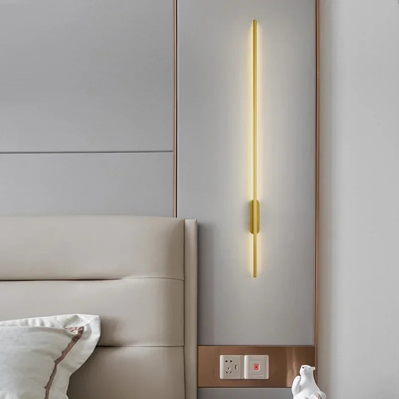 Artfan lighting Black LED Wall Lights - Modern Straight Line for Bedroom, Living Room, Kitchen Décor