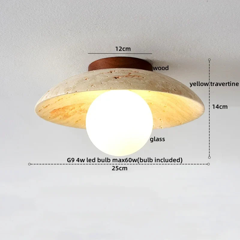 Artfan Acryl Travertine LED Ceiling Lights - Modern Natural Stone Ceiling Lamp