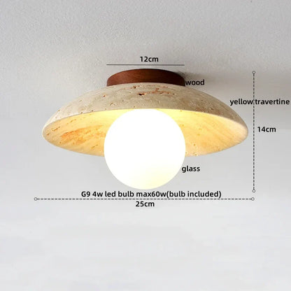 Artfan Acryl Travertine LED Ceiling Lights - Modern Natural Stone Ceiling Lamp