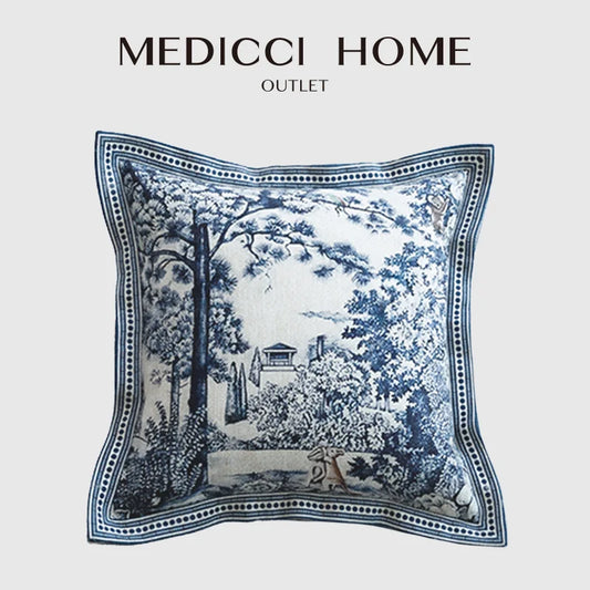 Artfan Ancient Indigo Jungle Decorative Cushion Covers - Hand-Painted Throw Pillow Case