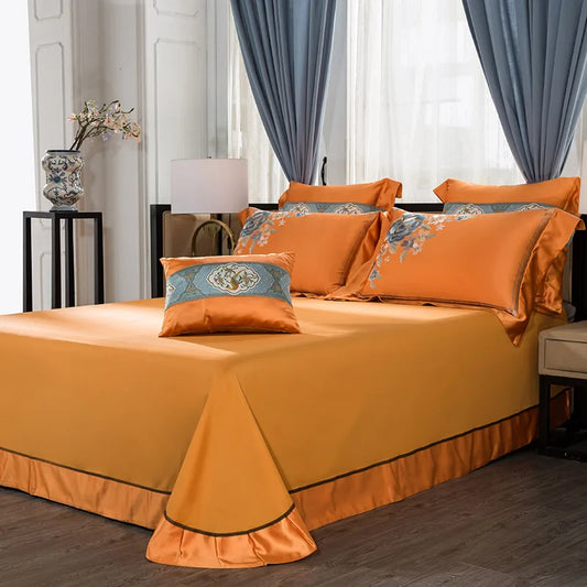 Artfan 200S Embroidery Egyptian Cotton Bedding Set - Queen King Linens