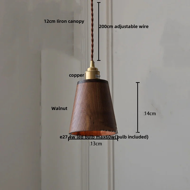 Artfan Ash Wood LED Pendant Lamp Adjustable Hanging Lights Luminaire