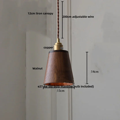 Artfan Ash Wood LED Pendant Lamp Adjustable Hanging Lights Luminaire