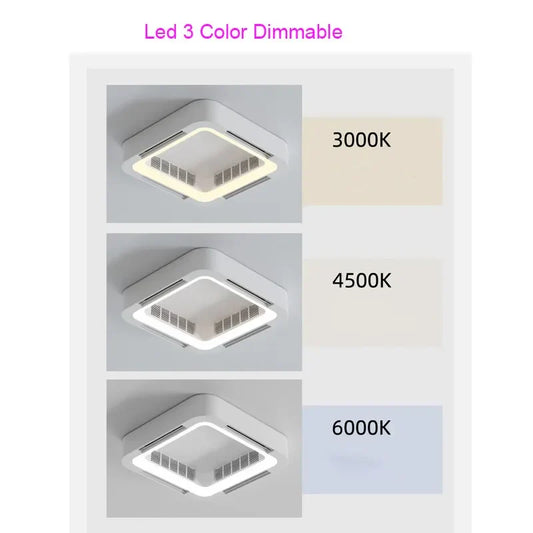 Artfan lighting Bladeless Ceiling Fan Light Remote Control LED Circulator for Bedroom Living Room