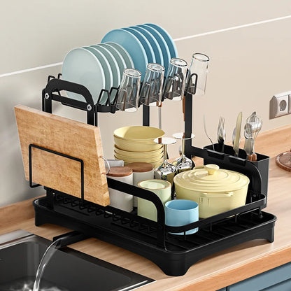 Artfan 2 Tier Dish Drainer Storage Rack for Kitchen Countertop Organization
