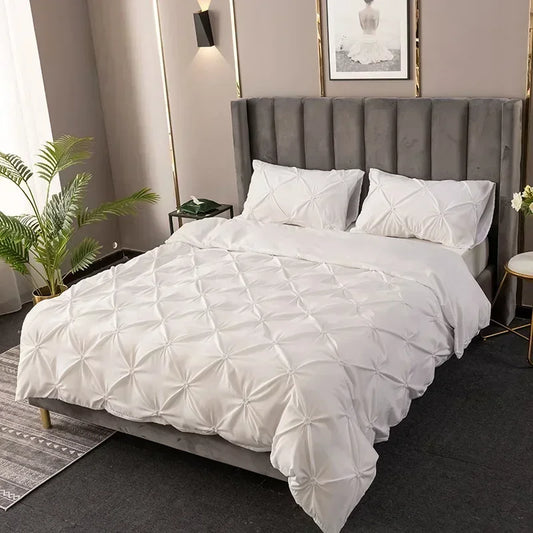 Artfan 3D Pinch Pleated Duvet Cover Set - Queen, King Size Bedding Set of Quilt Cover & Pillow Case