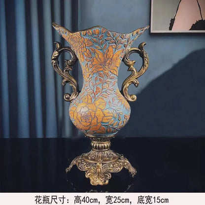 Artfan Resin Vase Dried Flowers Arrangement for Living Room Decor