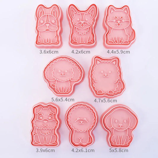 Artfan 3D Dog Cookie Cutters Set, Biscuit Mold, Decorating Tools, DIY Cartoon Press