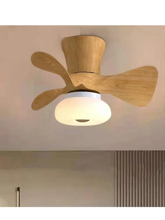 Artfan 22 Inch Smart Ceiling Fans with Wood Color and Colorful Light