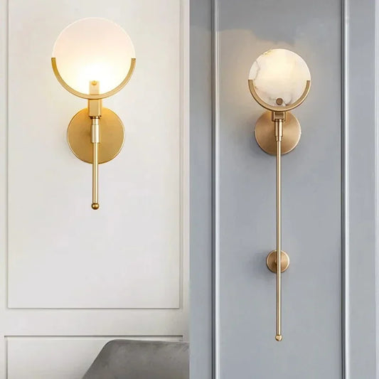 Artfan Marble & Copper Wall Lamp for TV Background, Restaurants, Bedroom - Luxury Decor