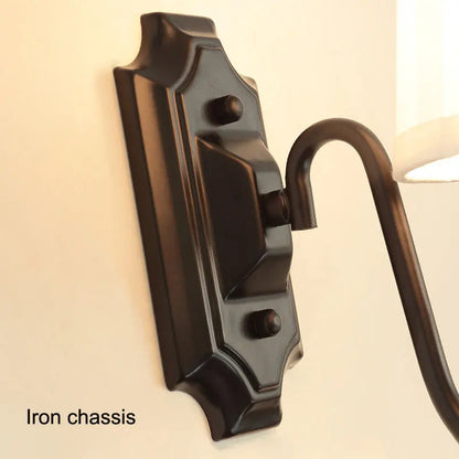 Artfan lighting Black Iron Wall Lamp: Elegant Rural Bedroom & Living Room Sconce with European Flair