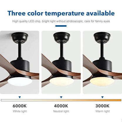 Artfan lighting Black Walnut Grain Ceiling Fan with LED Light & Remote Control