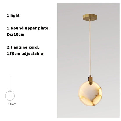 Artfan 2025 Art Deco Marble Golden Lustre LED Chandelier Lighting