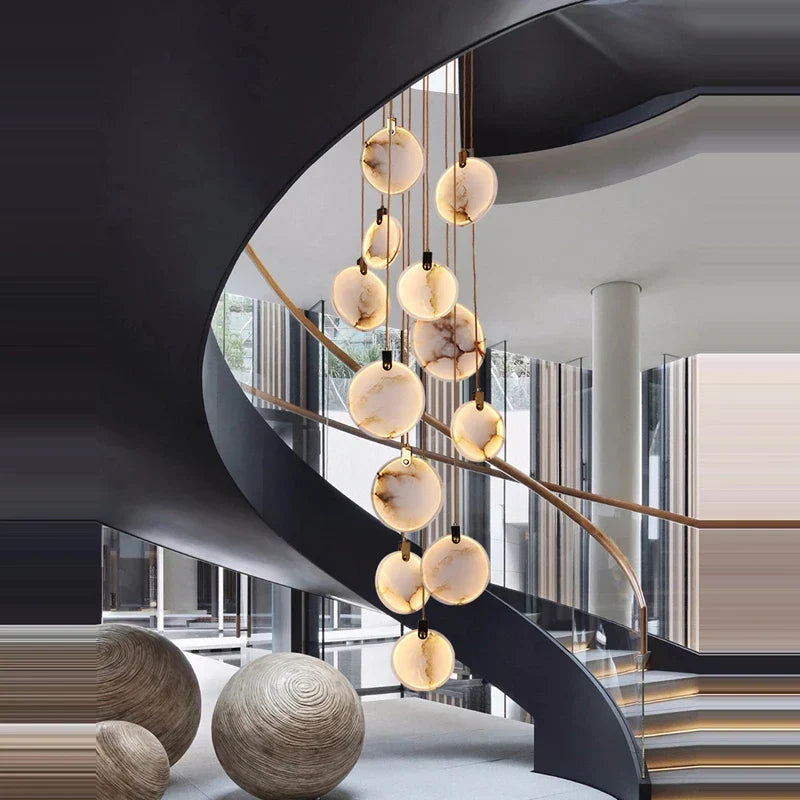 Artfan 2025 Art Deco Marble Golden Lustre LED Chandelier Lighting
