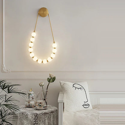 Artfan lighting Black Gold LED Her Necklace Wall Lamp Sconce for Bedroom & Corridor