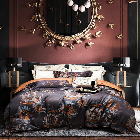 Artfan 1500TC Jacquard Egyptian Cotton Bedding Set for Queen King Linens