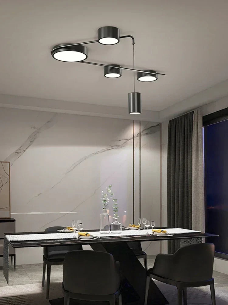 Artfan lighting Black LED Chandeliers for Living Dining Bedroom Hall Kitchen: Modern, Simple Indoor Lighting
