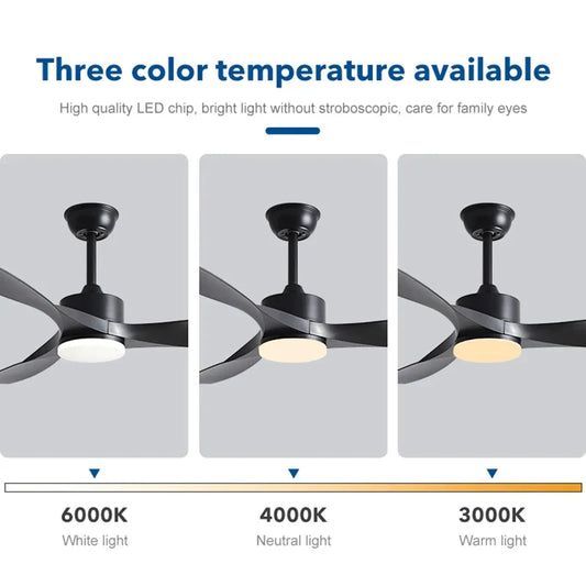 Artfan 52" Black Walnut Grain Ceiling Fan with LED Light & Remote Control
