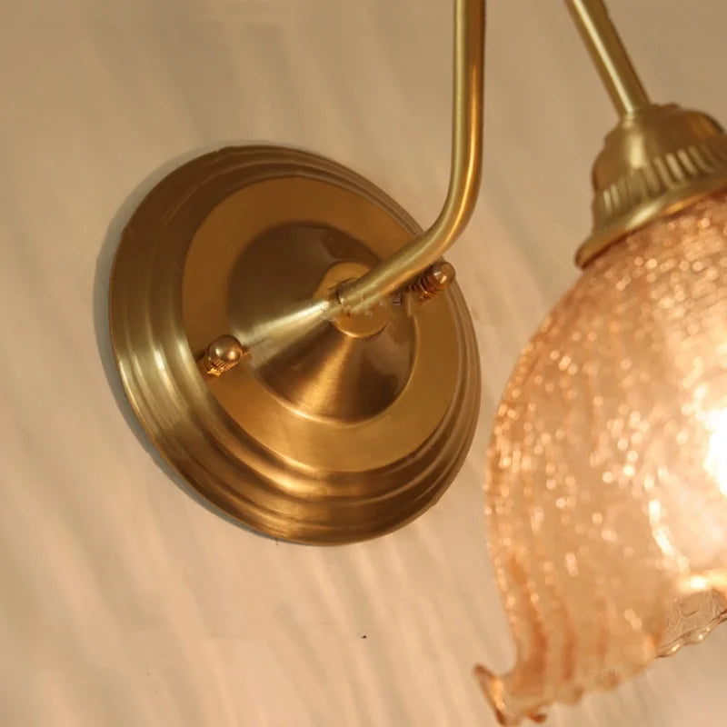 Artfan Amber Glass Wall Sconce Vintage Loft LED Vanity Light Fixture