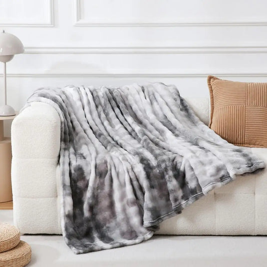 Artfan Fuzzy Faux Fur Blanket - Cozy & Soft Reversible Throw for Sofa and Bed