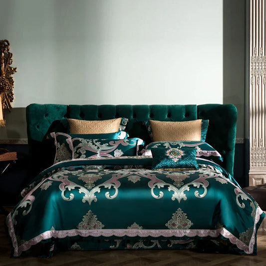 Artfan 200S Embroidery Egyptian Cotton Bedding Set Queen King Linens