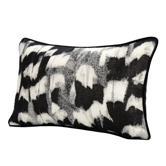 Artfan Abstract Monochrome Jacquard Lumbar Pillow Cover for Chic Studio & Home Decor