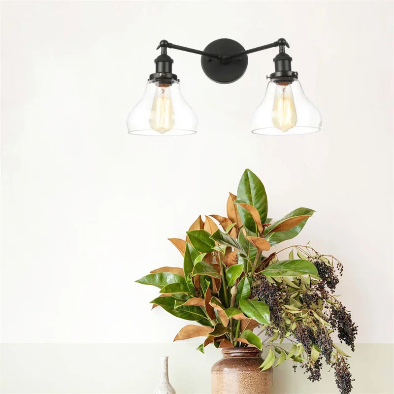 Artfan lighting Black LED Wall Lamp Sconce Industrial Loft Vintage Bathroom Mirror Light