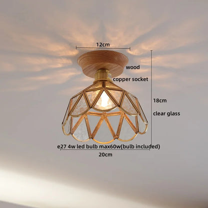 Artfan Amber Glass LED Ceiling Lights Modern Decoration for Home Porch Restaurant