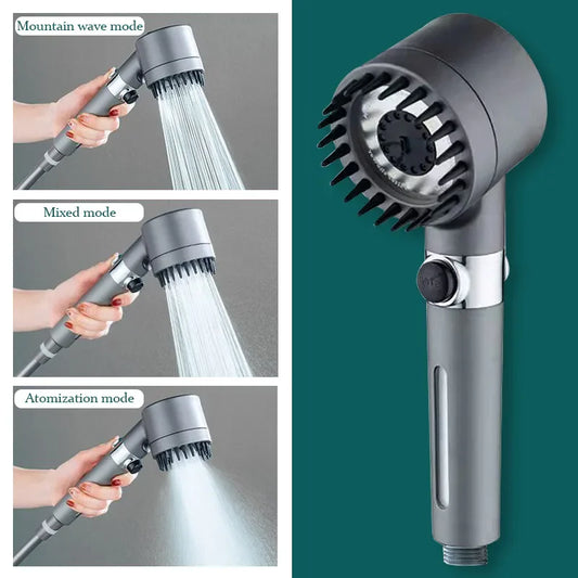 Artfan 3-Mode High Pressure Handheld Shower Head with Stop Button - Bathroom Spray Nozzle