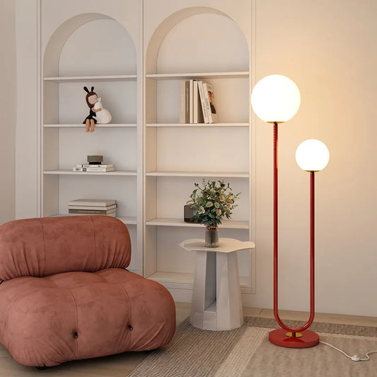 Artfan lighting Black White Metal Floor Lamp 3 Dimming White Glass - Elegant Standing Light for Home