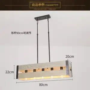 Artfan 6-Head Industrial Style Pendant Lamp - Retro Solid Wood Iron Table Light