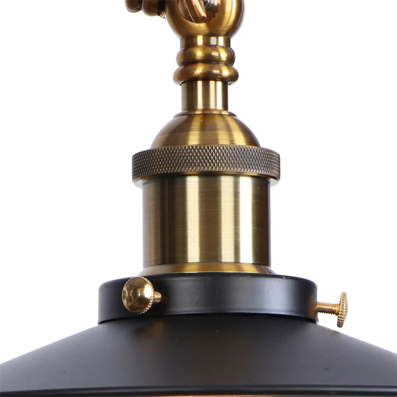 Artfan lighting Black Iron LED Wall Light Fixture Industrial Vintage Adjustable Long Arm