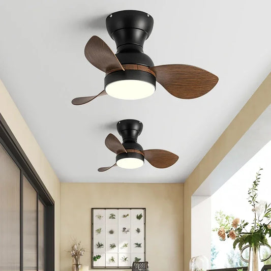 Artfan 22" Modern Black Ceiling Fan Light with DC Remote Control & LED - Bedroom and Restaurant Use