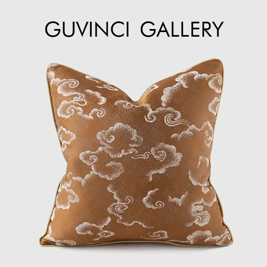 Artfan Auspicious Clouds Jacquard Throw Pillow Cover-Luxury Decorative Cushion Case