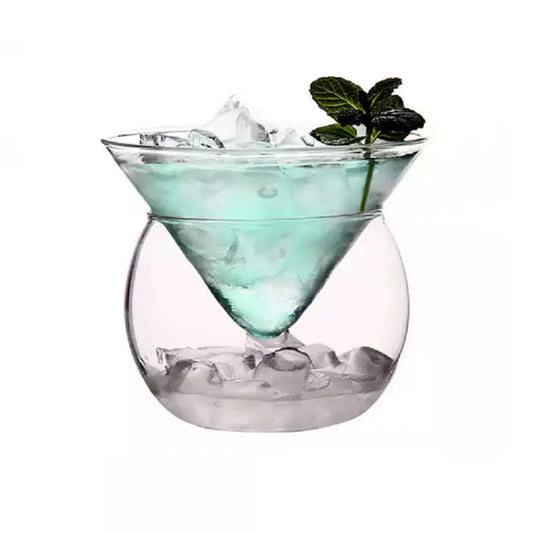 Artfan 150ml Stemless Martini Chiller Ball Base Cocktail Glass Cup