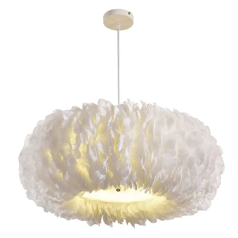 Artfan  Feather Decor LED Chandeliers for Living Room, Bedroom, Study & Children's Room