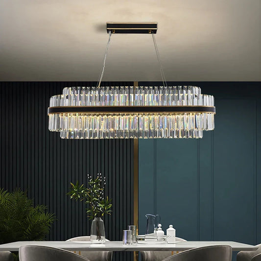 Artfan lighting Black LED Crystal Chandelier for Dining Room Luxury Design
