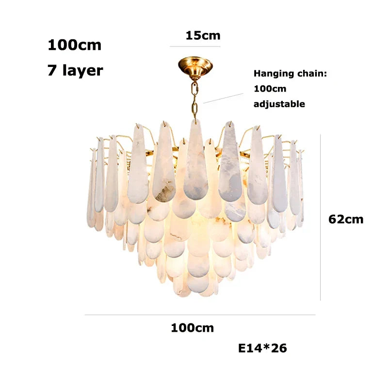 Artfan 2025 Chandelier LED Dimmable Marble Collection for Dining Room & Foyer