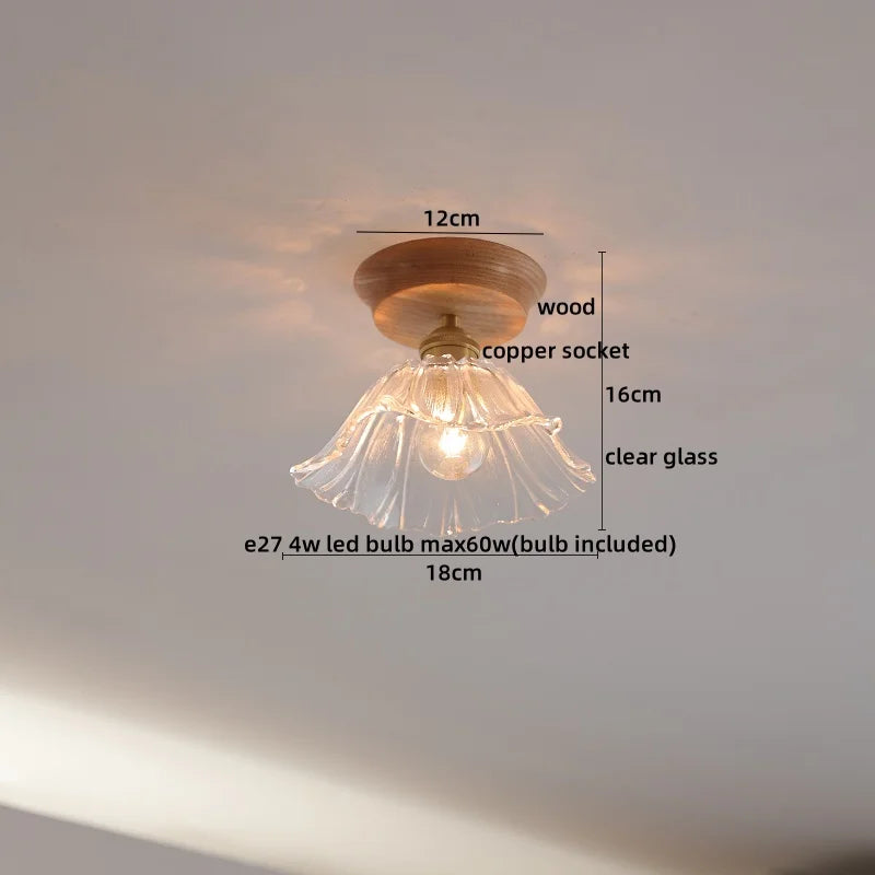 Artfan Amber Glass LED Ceiling Lights Modern Decoration for Home Porch Restaurant