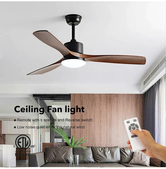 Artfan lighting Black Walnut Grain Ceiling Fan with LED Light & Remote Control