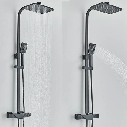 Artfan lighting Black Thermostatic Shower Faucet Rain Head System for Wall Mount Installation