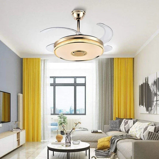 Artfan 90 Modern Ceiling Fan with Bluetooth Speaker, LED Light, and Remote Control